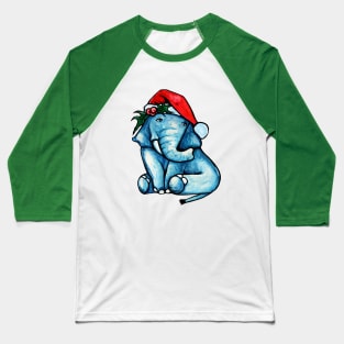 Christmas Elephant Baseball T-Shirt